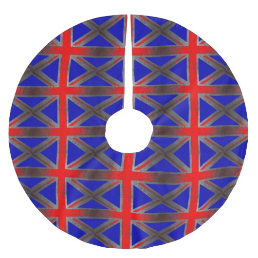 Grunge Neon Flag Baumrock Polyester Weihnachtsbaumdecke (Vorderseite)