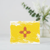 Grunge New Mexico Flag Postkarte (Stehend Vorderseite)