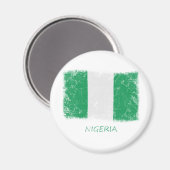 Grunge Nigeria Flag Magnet (Vorderseite/Rückseite)