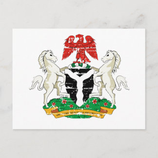 Grunge Nigeria Wappendesigns Postkarte