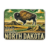 Grunge North Dakota Magnet (Horizontal)