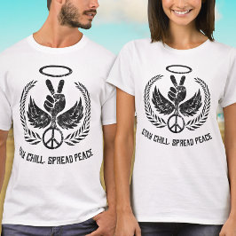 Grunge Not Frieden und Chill Black and White T-Shirt