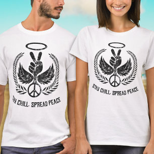 Grunge Not Frieden und Chill Black and White T-Shirt