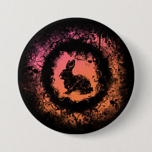 Grunge Oaster Bunny Button