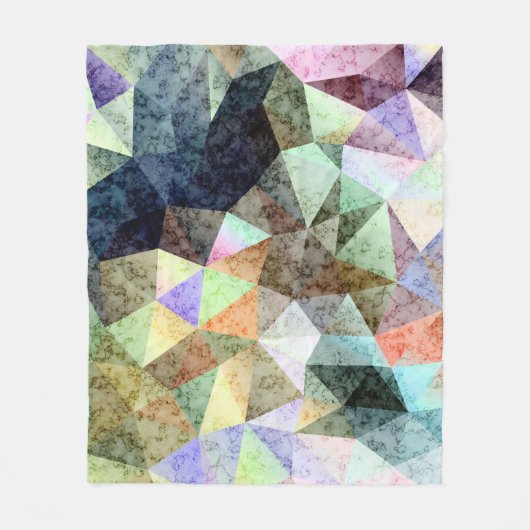 Grunge oldfarbenes, polygonales geometrisches Retr Fleecedecke (Vorderseite)