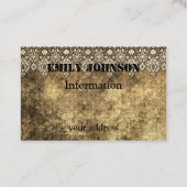 Grunge oldisch Vintage Spitzen Retro-Ziergestaltun Visitenkarte (Rückseite)