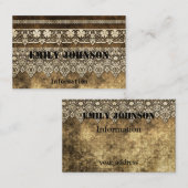 Grunge oldisch Vintage Spitzen Retro-Ziergestaltun Visitenkarte (Vorne/Hinten)