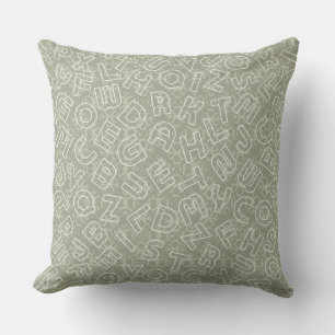Grunge Olive Alphabet Inspiration Pillow Kissen