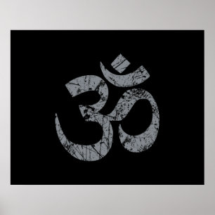 Grunge OM Symbol Spiritualität Yoga Poster