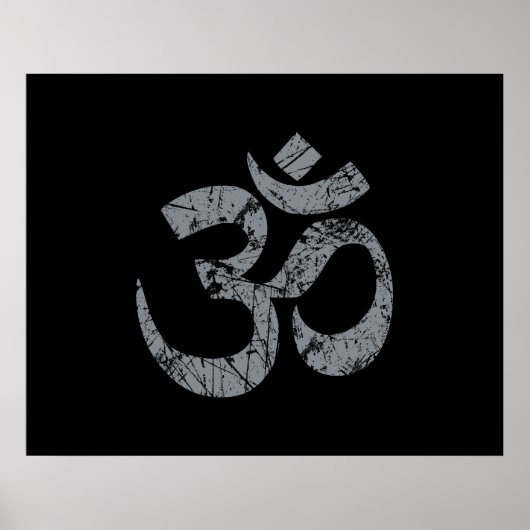 Grunge OM Symbol Spiritualität Yoga Poster (Vorne)
