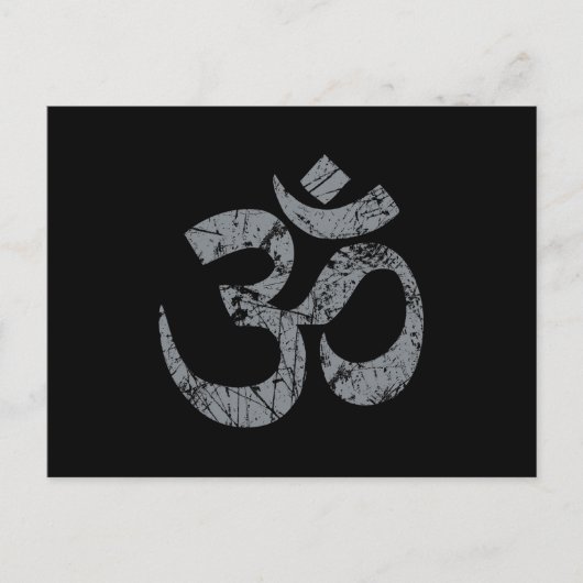 Grunge OM Symbol Spiritualität Yoga Postkarte (Vorderseite)