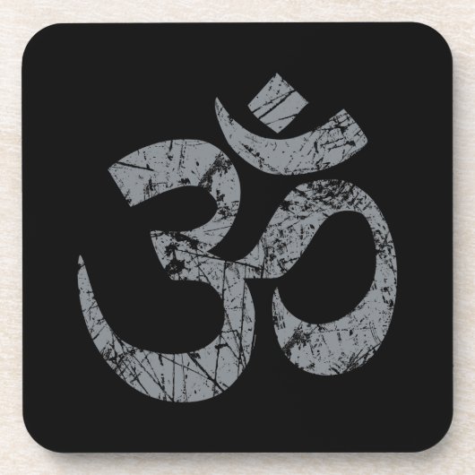 Grunge OM Symbol Spiritualität Yoga Untersetzer (Vorderseite)