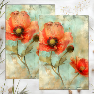 GRUNGE-OPTIK MIT VERBLASSTEN BLUMENMOTIVEN UND DÉC SEIDENPAPIER