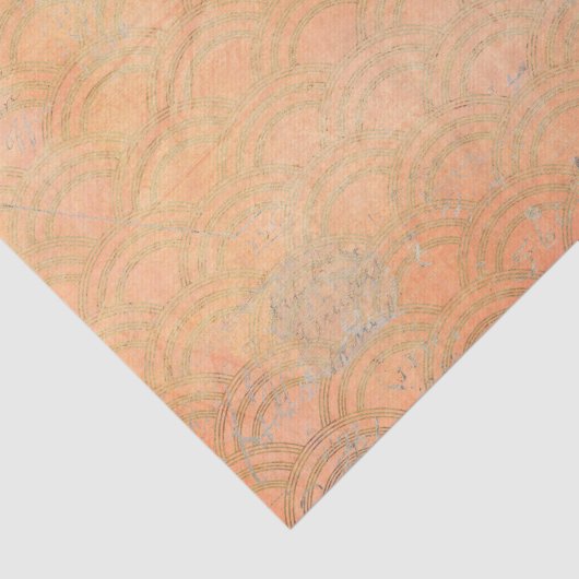 Grunge Orange Retro Art Deco Seidenpapier (Ausschnitt)