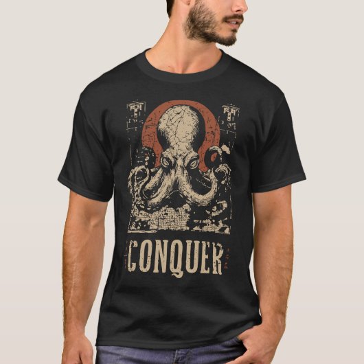 Grunge-Oztopus | Meereskreaturportrait T-Shirt (Vorderseite)