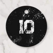 Grunge Paint Splatter Black & White Birthday Geschenkanhänger (Rückseite)