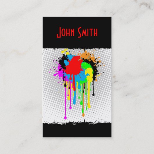 Grunge Paint Spritzer Business Card Visitenkarte (Vorderseite)