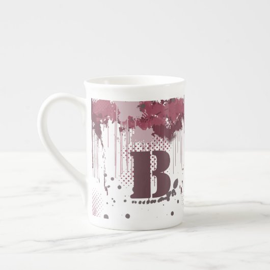 Grunge Paint Spritzer - Port Red - Tasse (Links)