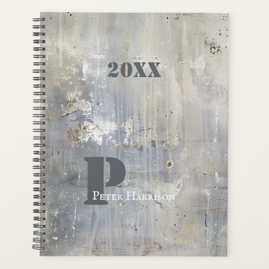 Grunge Painterly Blue Gray Planer (Vorderseite)