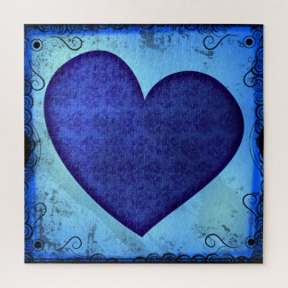 Grunge Paisley Blaues Herz Puzzle