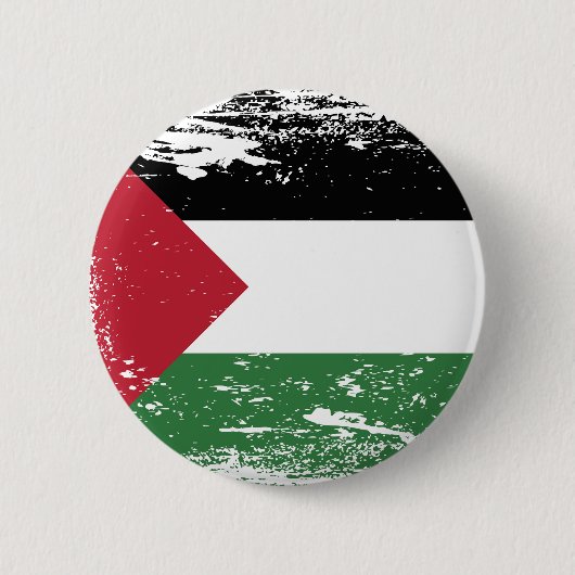 Grunge Palästina-Flagge Button (Vorderseite)