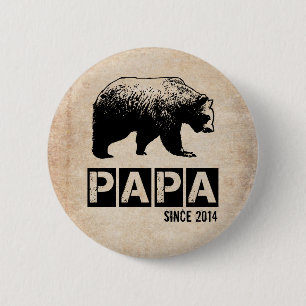 Grunge Papa Bear Seit 2014, schwarz Button