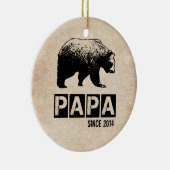 Grunge Papa Bear seit dem Jahr für Vater Keramik Ornament (Rechts)