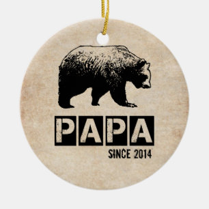 Grunge Papa Bear seit dem Jahr für Vater Keramik Ornament
