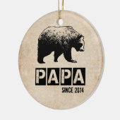 Grunge Papa Bear seit dem Jahr für Vater Keramik Ornament (Links)