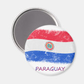 Grunge Paraguay Flag Magnet (Vorderseite/Rückseite)