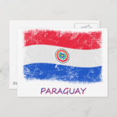 Grunge Paraguay Flag Postkarte (Vorne/Hinten)