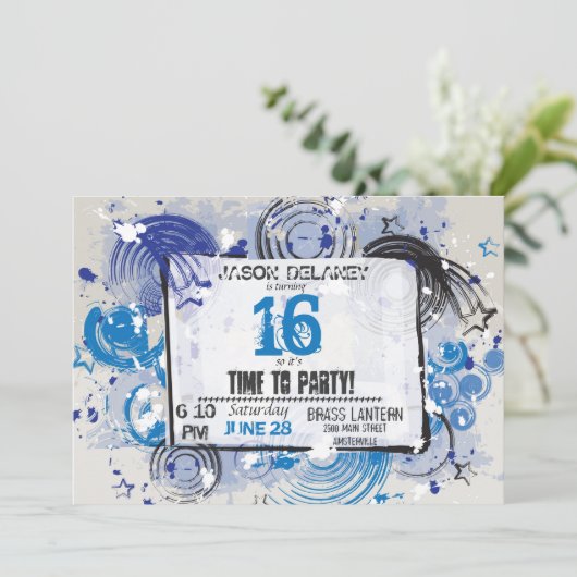 Grunge-Party Einladung (Stehend Vorderseite)