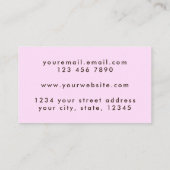 Grunge Pastel Lilac Pink Visitenkarte (Rückseite)