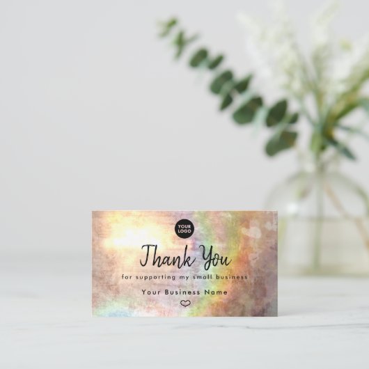 Grunge Pastel Tan Beige Herzlichen Dank Visitenkarte (Stehend Vorderseite)