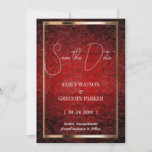 Grunge Patina roter Vintager Hintergrund Save the Date (Vorderseite)