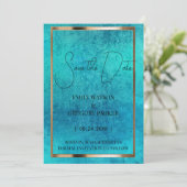 Grunge Patina Vintager Hintergrund Save the Date (Stehend Vorderseite)