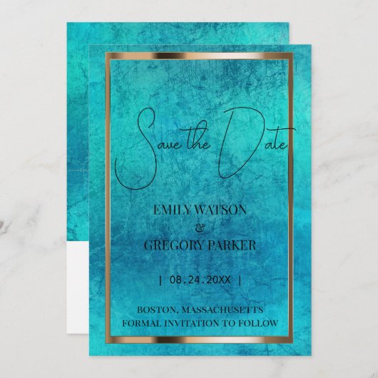 Grunge Patina Vintager Hintergrund Save the Date (Vorne/Hinten)