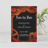 Grunge Patina Vintager Hintergrund Save the Date (Stehend Vorderseite)