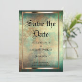 Grunge Patina Vintager Hintergrund Save the Date (Stehend Vorderseite)