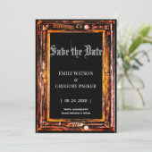 Grunge Patina Vintager Hintergrund Save the Date (Stehend Vorderseite)