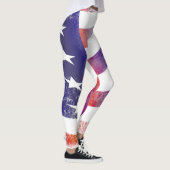 Grunge patriotisch fließende amerikanische Flagge, Leggings (Rechts)