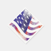 Grunge patriotische fließende amerikanische Flagge Serviette (Ecke)