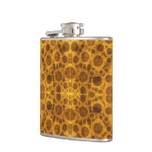 Grunge Pattern Steampunk Gold und Brown Flask Flachmann (Links)