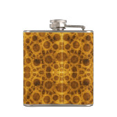 Grunge Pattern Steampunk Gold und Brown Flask Flachmann (Rückseite)