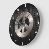 Grunge Peace Sign Große Wanduhr (Winkel)
