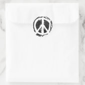 Grunge Peace Symbol Runder Aufkleber (Tasche)