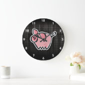 Grunge Pig Große Wanduhr (Zuhause)