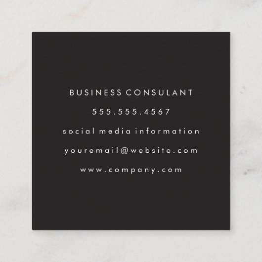 Grunge Pink Black Two Tone mit weißer Grenze Quadratische Visitenkarte (Rückseite)