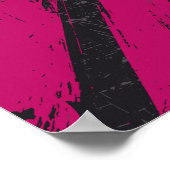 Grunge Pink Brush Stroke Abstract Design Poster (Ecke)