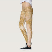 *~* Grunge Pink Gold Glitzer Bedrückt Golden Golde Leggings (Links)